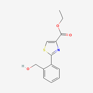 molecular formula C13H13NO3S B8377870 2-(2-Hydroxymethyl-phenyl)-thiazole-4-carboxylic acid, ethyl ester 