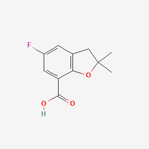molecular formula C11H11FO3 B8377954 5-Fluoro-2,2-dimethyl-2,3-dihydrobenzofuran-7-carboxylic acid 