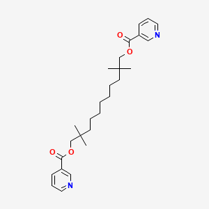 molecular formula C27H38N2O4 B8377995 Nicotinic acid, 2,2,10,10-tetramethylundecamethylene ester CAS No. 85018-61-7