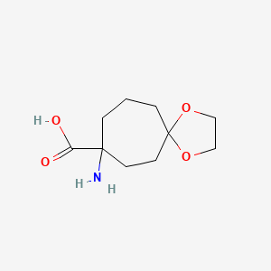 molecular formula C10H17NO4 B8378010 8-Amino-1,4-dioxa-spiro[4.6]undecane-8-carboxylic acid 