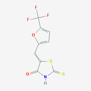 molecular formula C9H4F3NO2S2 B8378030 2-Sulfanylidene-5-{[5-(trifluoromethyl)furan-2-yl]methylidene}-1,3-thiazolidin-4-one CAS No. 65712-31-4