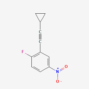 molecular formula C11H8FNO2 B8378092 2-Cyclopropylethynyl-1-fluoro-4-nitrobenzene 