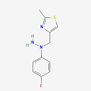 molecular formula C11H12FN3S B8378099 4-((1-(4-Fluorophenyl)hydrazinyl)methyl)-2-methylthiazole 
