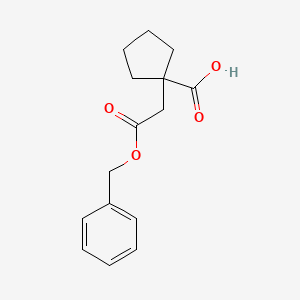 molecular formula C15H18O4 B8378143 1-(2-(Benzyloxy)-2-oxoethyl)cyclopentanecarboxylic acid 