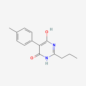molecular formula C14H16N2O2 B8378173 5-(4-Methylphenyl)-4,6-dihydroxy-2-n-propylpyrimidine 