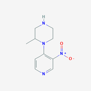 molecular formula C10H14N4O2 B8378197 2-Methyl-1-(3-nitro-4-pyridyl)piperazine 