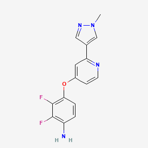 molecular formula C15H12F2N4O B8378212 2,3-difluoro-4-[2-(1-methyl-1H-pyrazol-4-yl)-pyridin-4-yloxy]-phenylamine 