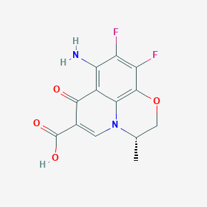 molecular formula C13H10F2N2O4 B8378277 (S)-8-Amino-9,10-difluoro-3-methyl-7-oxo-2,3-dihydro-7H-[1,4]oxazino[2,3,4-ij]quinoline-6-carboxylic acid 