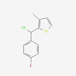 molecular formula C12H10ClFS B8378285 (4-Fluorophenyl)(3-methyl-2-thienyl)methyl chloride 