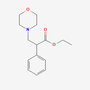 molecular formula C15H21NO3 B8378291 Ethyl 3-morpholino-2-phenylpropionate 