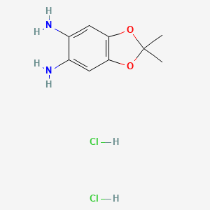 molecular formula C9H14Cl2N2O2 B8378318 2,2-Dimethyl-1,3-benzodioxole-5,6-diamine dihydrochloride 