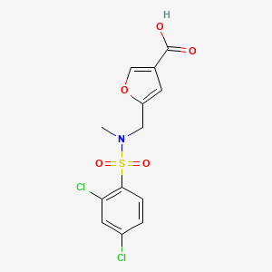 5-({[(2,4-Dichlorophenyl)sulfonyl](methyl)amino}methyl)furan-3-carboxylic acid