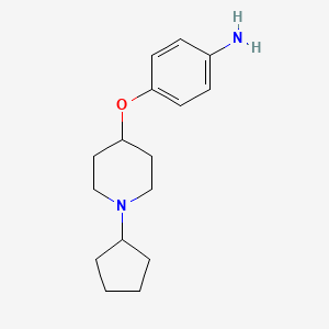 molecular formula C16H24N2O B8378505 4-[(1-Cyclopentylpiperidin-4-yl)oxy]aniline 