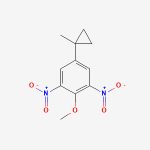 molecular formula C11H12N2O5 B8378515 2-Methoxy-5-(1-methyl-cyclopropyl)-1,3-dinitro-benzene 