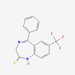 molecular formula C16H11F3N2S B8378545 1,3-dihydro-7-(trifluoromethyl)-5-phenyl-2H-1,4-benzodiazepine-2-thione 
