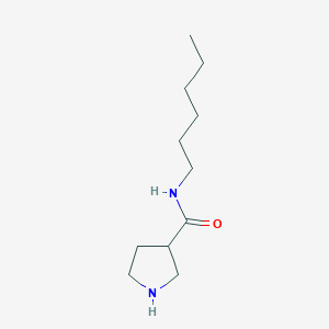 molecular formula C11H22N2O B8378596 3-[(Hexylamino)carbonyl]pyrrolidine 