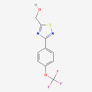 molecular formula C10H7F3N2O2S B8378622 [3-(4-Trifluoromethoxyphenyl)[1,2,4]thiadiazol-5-yl]methanol 