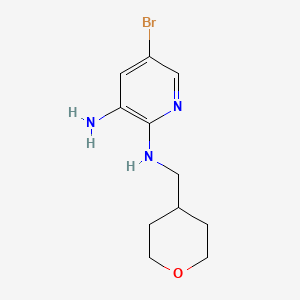 molecular formula C11H16BrN3O B8378635 5-Bromo-N2-(tetrahydro-2H-Pyran-4-ylmethyl)pyridine-2,3-diamine 