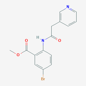 molecular formula C15H13BrN2O3 B8378649 Methyl 5-bromo-2-(2-(pyridin-3-yl)acetamido)benzoate 