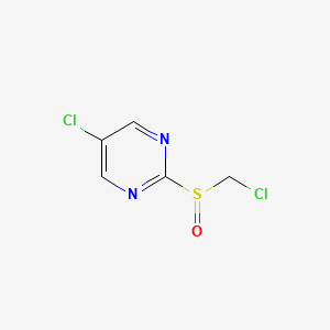 molecular formula C5H4Cl2N2OS B8378661 2-(Chloromethyl)sulfinyl-5-chloropyrimidine 