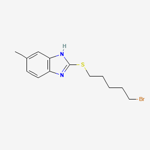 molecular formula C13H17BrN2S B8378675 2-(5-Bromopentylthio)-5-methylbenzimidazole 
