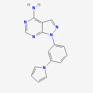 molecular formula C15H12N6 B8378681 1-(3-Pyrrol-1-yl-phenyl)-1H-pyrazolo[3,4-d]pyrimidin-4-ylamine 