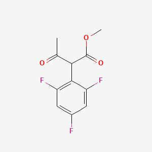 molecular formula C11H9F3O3 B8378690 Methyl alpha-acetyl-2,4,6-trifluorobenzeneacetate 