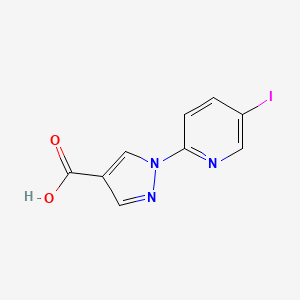 molecular formula C9H6IN3O2 B8378738 1-(5-Iodopyridin-2-yl)-1H-pyrazole-4-carboxylic acid 