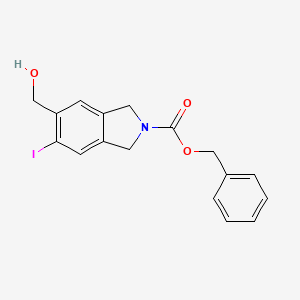 molecular formula C17H16INO3 B8378762 benzyl 5-(hydroxymethyl)-6-iodo-1,3-dihydro-2H-isoindole-2-carboxylate 
