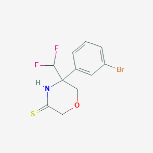 molecular formula C11H10BrF2NOS B8378789 3-Morpholinethione,5-(3-bromophenyl)-5-(difluoromethyl)- 