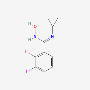 molecular formula C10H10FIN2O B8378815 N-Cyclopropyl-2-fluoro-N'-hydroxy-3-iodobenzimidamide 
