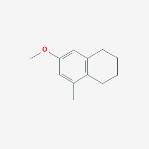 molecular formula C12H16O B8378863 7-Methoxy-5-methyl-1,2,3,4-tetrahydronaphthalene 