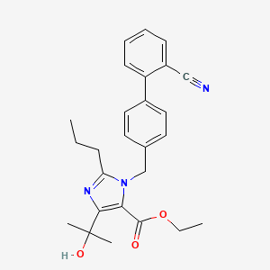 molecular formula C26H29N3O3 B8378910 Ethyl 1-(2'-cyanobiphenyl-4-yl)methyl-4-(1-hydroxy-1-methylethyl)-2-propylimidazole-5-carboxylate CAS No. 144690-96-0