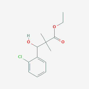 molecular formula C13H17ClO3 B8378925 Ethyl 3-(2-chlorophenyl)-3-hydroxy-2,2-dimethylpropionate 