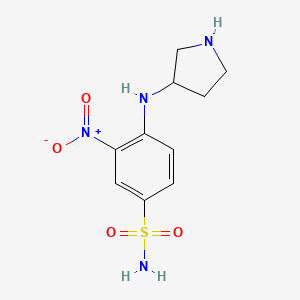 molecular formula C10H14N4O4S B8379015 3-Nitro-4-(pyrrolidin-3-ylamino)benzenesulfonamide 