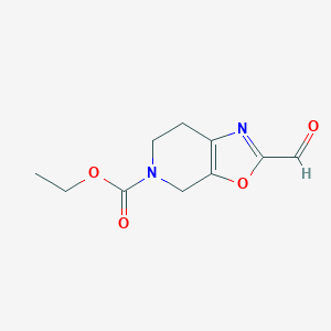 molecular formula C10H12N2O4 B8379019 2-formyl-6,7-dihydro-oxazolo[5,4-c]pyridine-5(4H)-carboxylic acid ethyl ester 