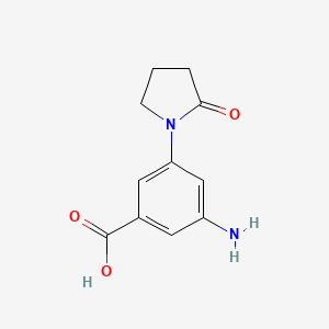 molecular formula C11H12N2O3 B8379032 3-Amino-5-(2-oxo-pyrrolidin-1-yl)-benzoic acid 