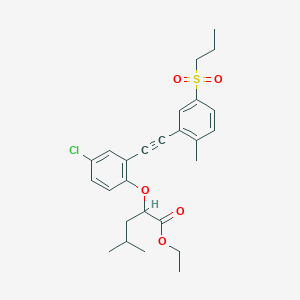 Ethyl 2-(4-chloro-2-{[2-methyl-5-(propylsulfonyl)phenyl]ethynyl}phenoxy)-4-methylpentanoate