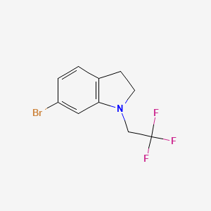 molecular formula C10H9BrF3N B8379073 1H-Indole, 6-bromo-2,3-dihydro-1-(2,2,2-trifluoroethyl)- 