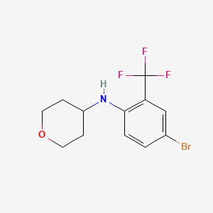 B8379097 (4-Bromo-2-trifluoromethyl-phenyl)-(tetrahydro-pyran-4-yl)-amine CAS No. 1056465-05-4