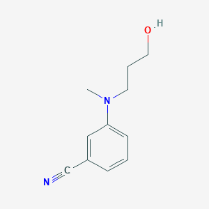 molecular formula C11H14N2O B8379107 3-((3-Hydroxypropyl)methylamino)benzonitrile 