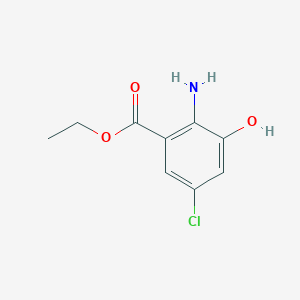 molecular formula C9H10ClNO3 B8379135 Ethyl 2-amino-5-chloro-3-hydroxybenzoate 