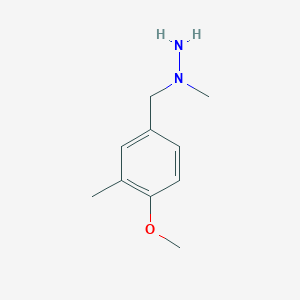 molecular formula C10H16N2O B8379149 N-(4-Methoxy-3-methylbenzyl)-N-methylhydrazine 