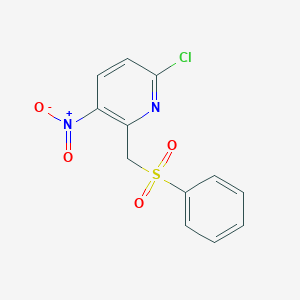 2-Chloro-5-nitro-6-[(phenylsulfonyl)methyl]pyridine