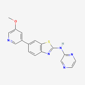 molecular formula C17H13N5OS B8379152 6-(5-methoxypyridin-3-yl)-N-(pyrazin-2-yl)benzo[d]thiazol-2-amine 
