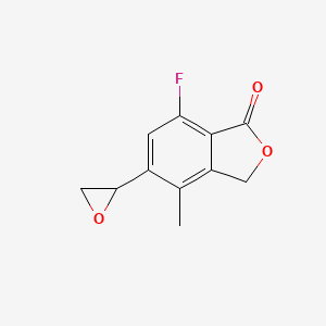 molecular formula C11H9FO3 B8379167 7-Fluoro-4-methyl-5-oxiran-2-yl-2-benzofuran-1(3H)-one 