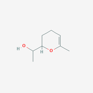 molecular formula C8H14O2 B8379177 1-(6-methyl-3,4-dihydro-2H-pyran-2-yl)ethanol CAS No. 3749-35-7