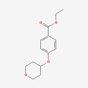 molecular formula C14H18O4 B8379224 Ethyl 4-(tetrahydro-2H-pyran-4-yloxy)benzoate 