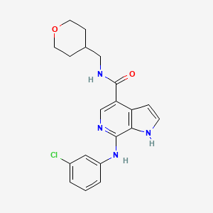 1h-Pyrrolo[2,3-c]pyridine-4-carboxamide,7-[(3-chlorophenyl)amino]-n-[(tetrahydro-2h-pyran-4-yl)methyl]-