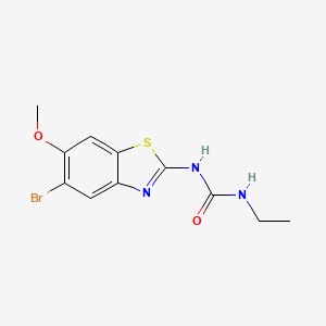 molecular formula C11H12BrN3O2S B8379237 1-(5-Bromo-6-methoxy-1,3-benzothiazol-2-yl)-3-ethyl-urea 